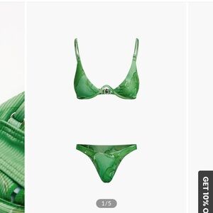 Commense Spring Flames Mesh Three Piece Bikini Bathing Suit